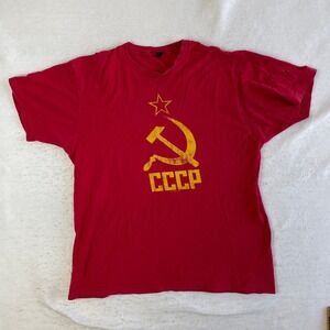 Impact Merchandising CCCP T-Shirt Mens XL Red Hammer and Sickle Graphic Tee